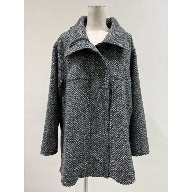 CYAN TOKYO】ヘリンボーンツイードハーフコート | selectshop kusukusu