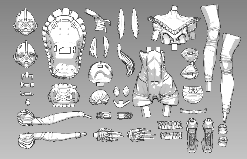 未塗装未組み立てガレージキット / らてっくす、ぎちぎち、ぜんぶの
