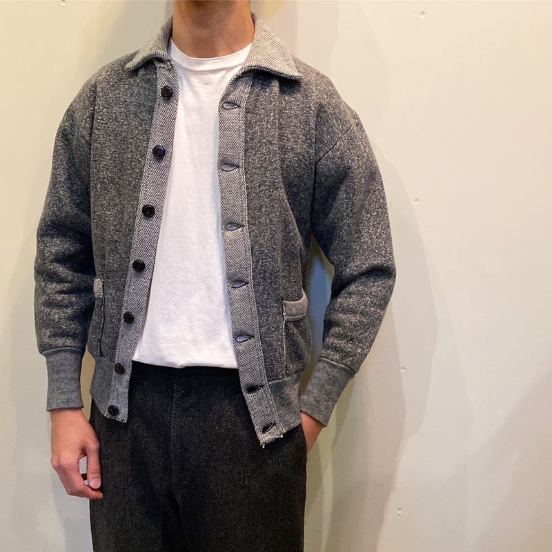 1950's Unknown Salt&Pepper Sweat Cardigan | Unwave