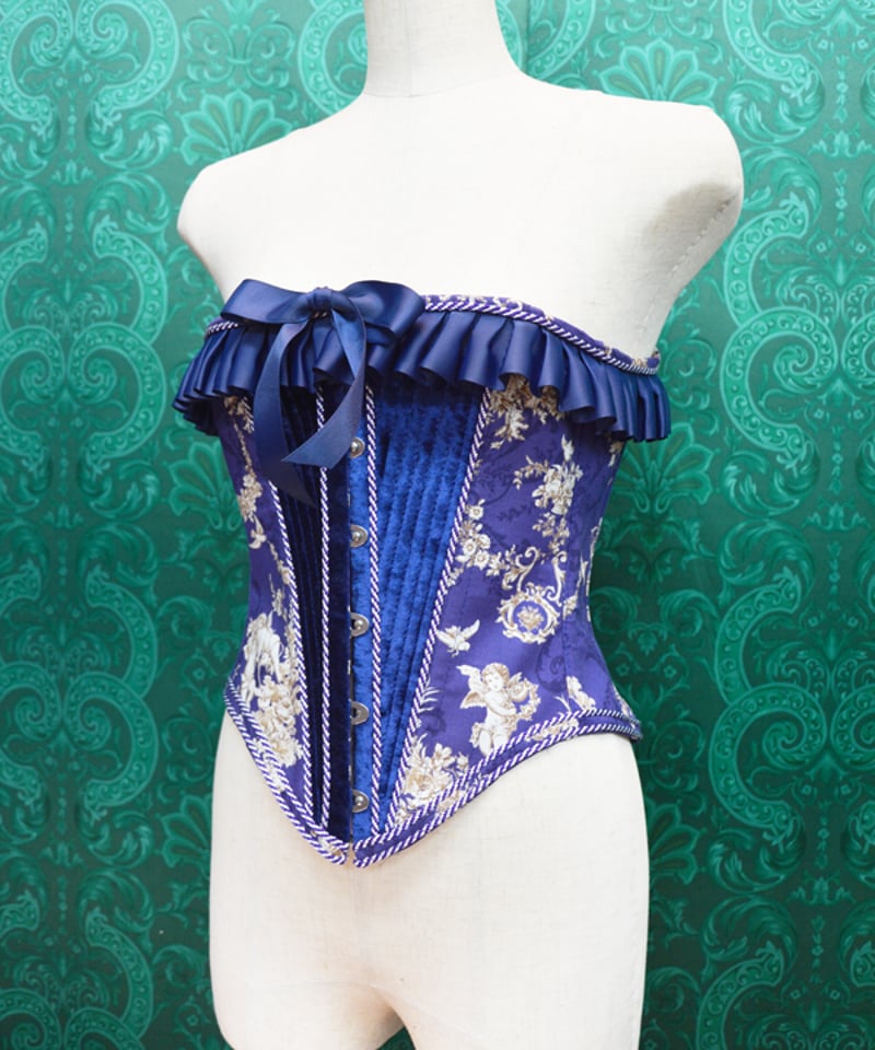 kki.2680 青の貴族ロングコルセット/ドロワースSET。 | 危機裸裸商店