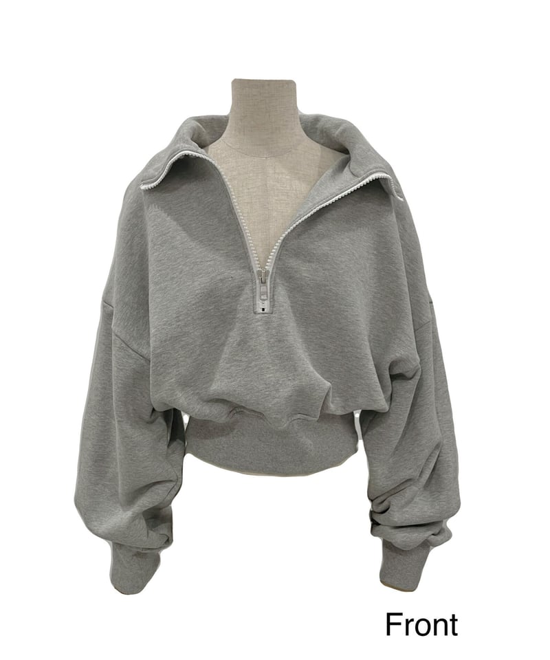 ハーフジップアップクロップドスウェット / Half Zip-up Cropped Sweat
