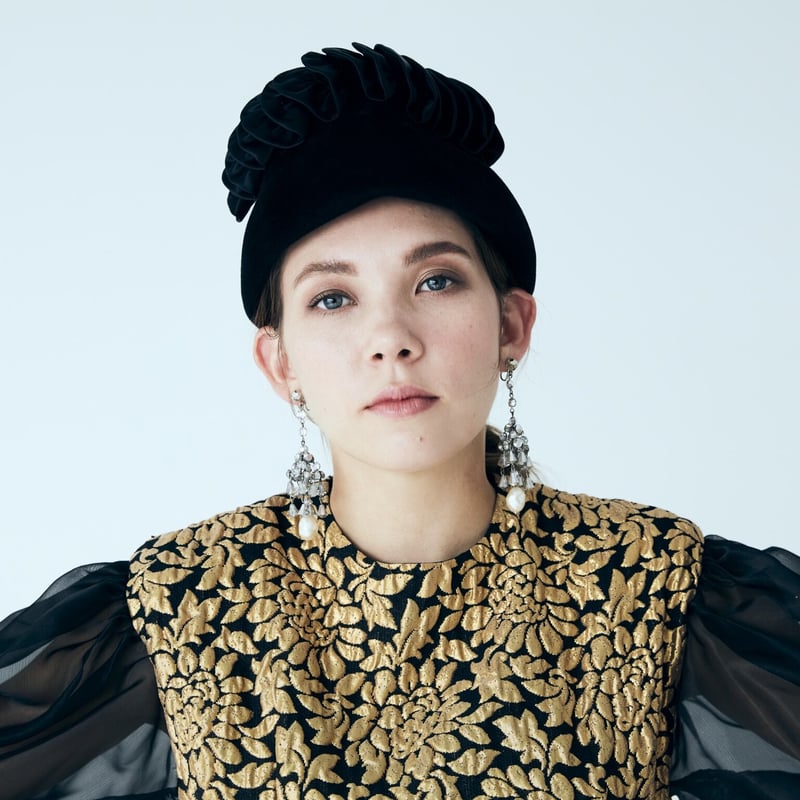 NINA RICCIニナリッチ ゴールドジャガード織り ワンピース ドレス