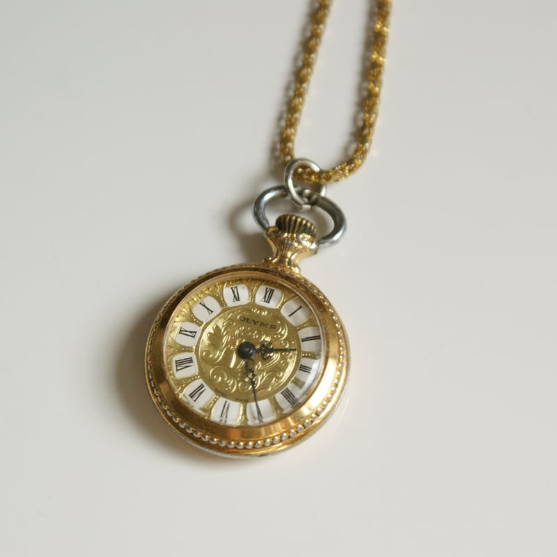 機械式時計 ローマ数字 懐中時計 ペンダントネックレス/ ヴィンテージ