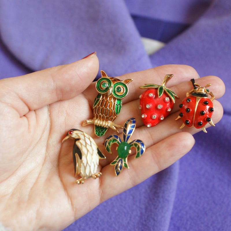 TRIFARIトリファリ てんとう虫 エナメル ミニブローチ / ヴィンテージ