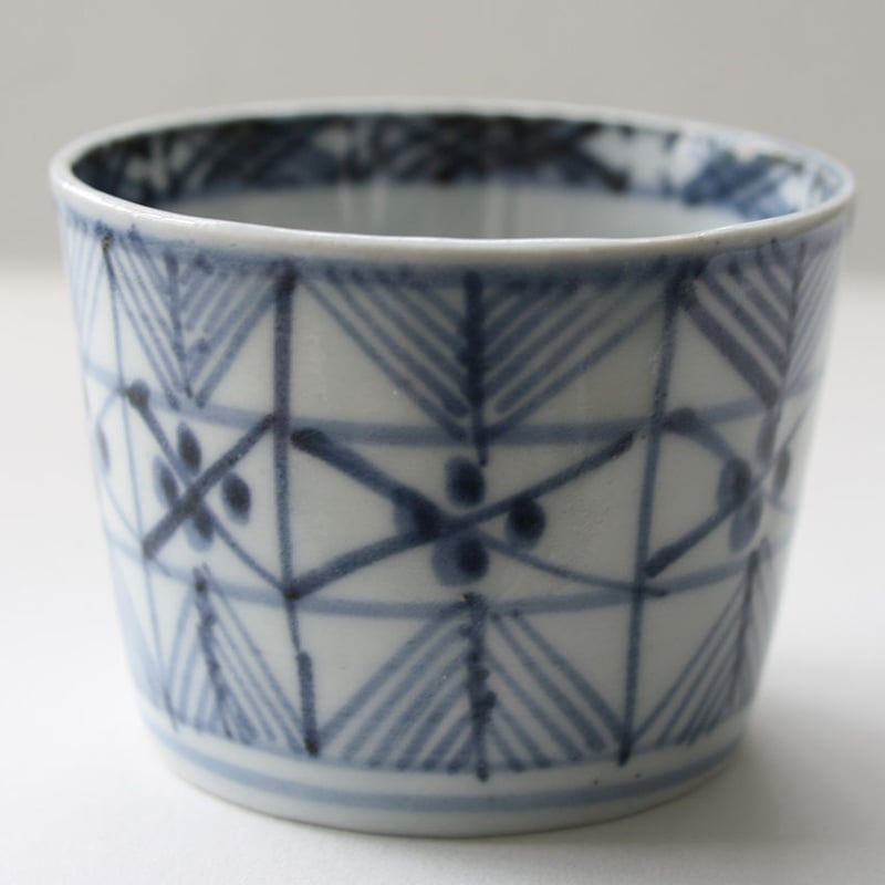 古伊万里 初期様式 広東型 そば猪口 菊絵 生掛け・厚底