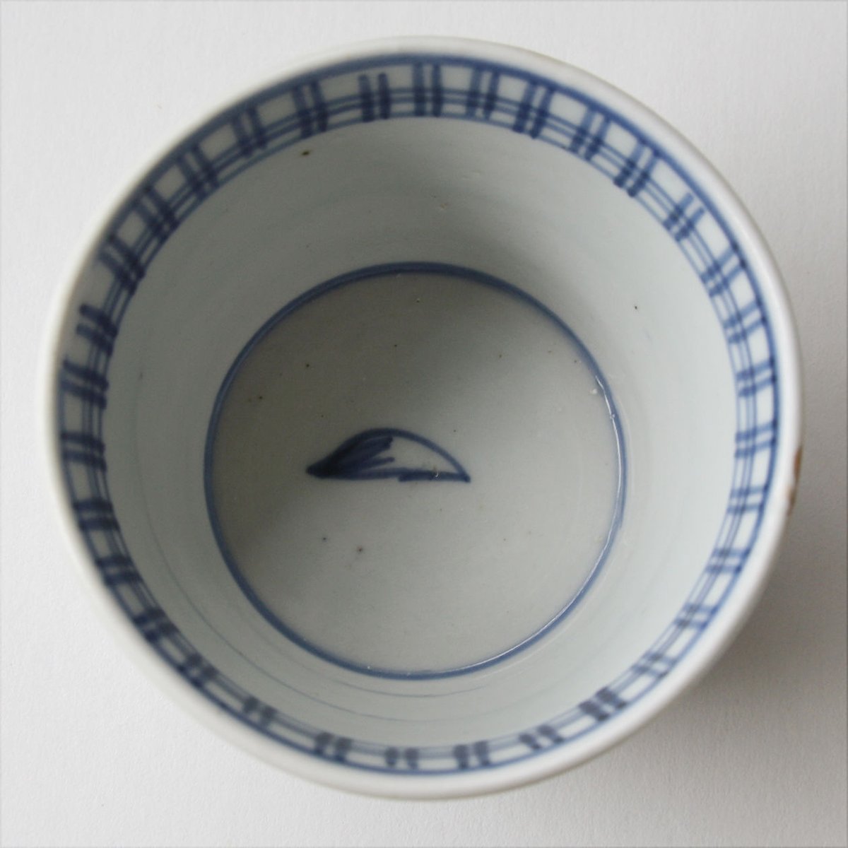 S-03 古伊万里 KOIMARI 染付 二重線格子文 蕎麦猪口 | imarimaru