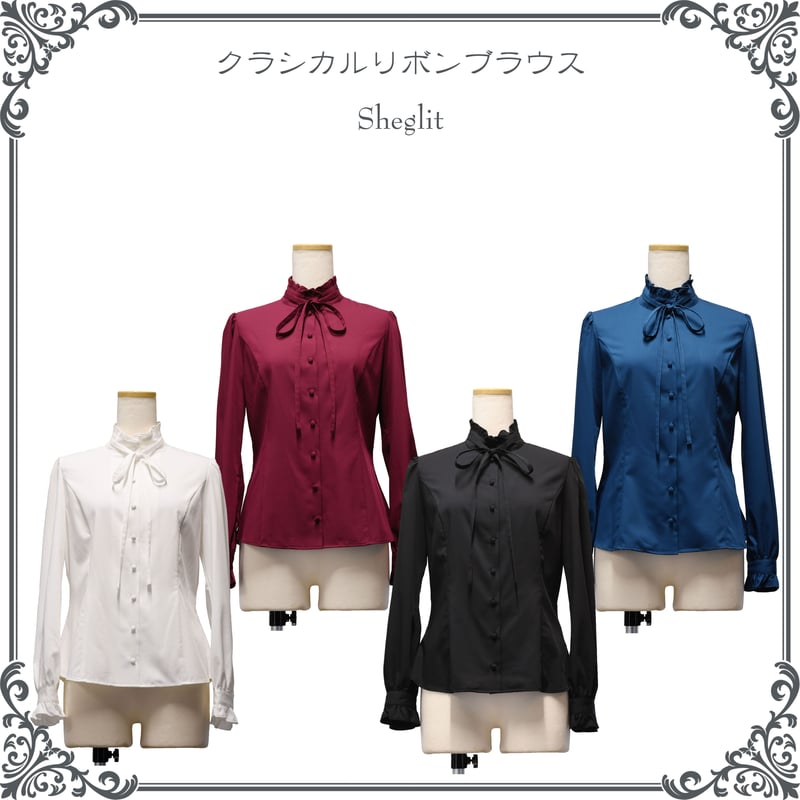クラシカルリボンブラウス | Sheglit MiDiom online store