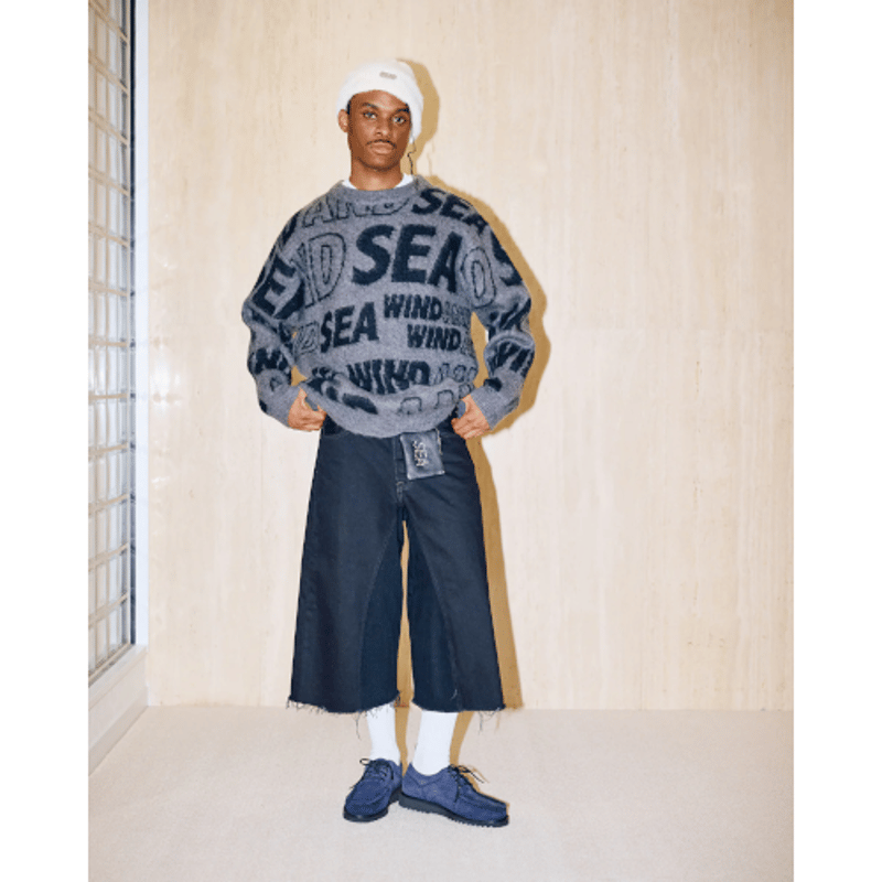 WIND AND SEA / Shaggy Logo Knit Sweater | KNOWL