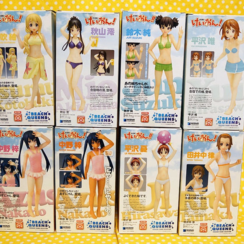 WAVE けいおん BEACH QUEENSフィギュア8体セット(平沢唯 平沢憂 秋山澪