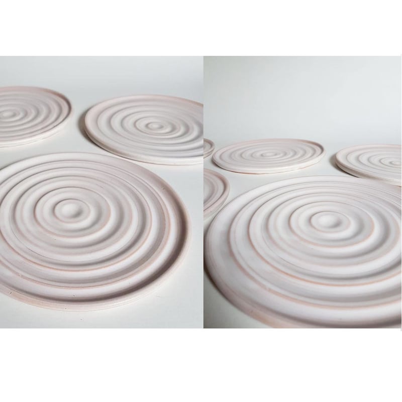 AKO STUDIO Ripple - Plate お皿 陶芸 陶器 ハンドメイド 一点物 M