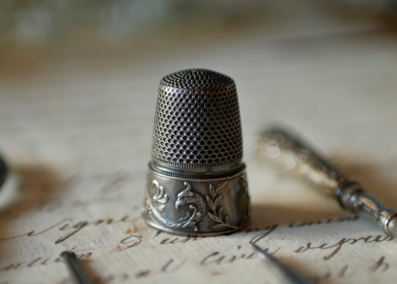 裁縫道具 セット 宿り木 ヤドリギ フランスアンティーク アンティーク