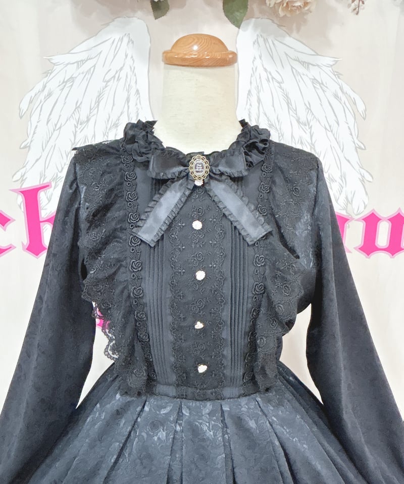 Pina sweetcollection／ローズジャガードワンピース（BK×BK） | cho