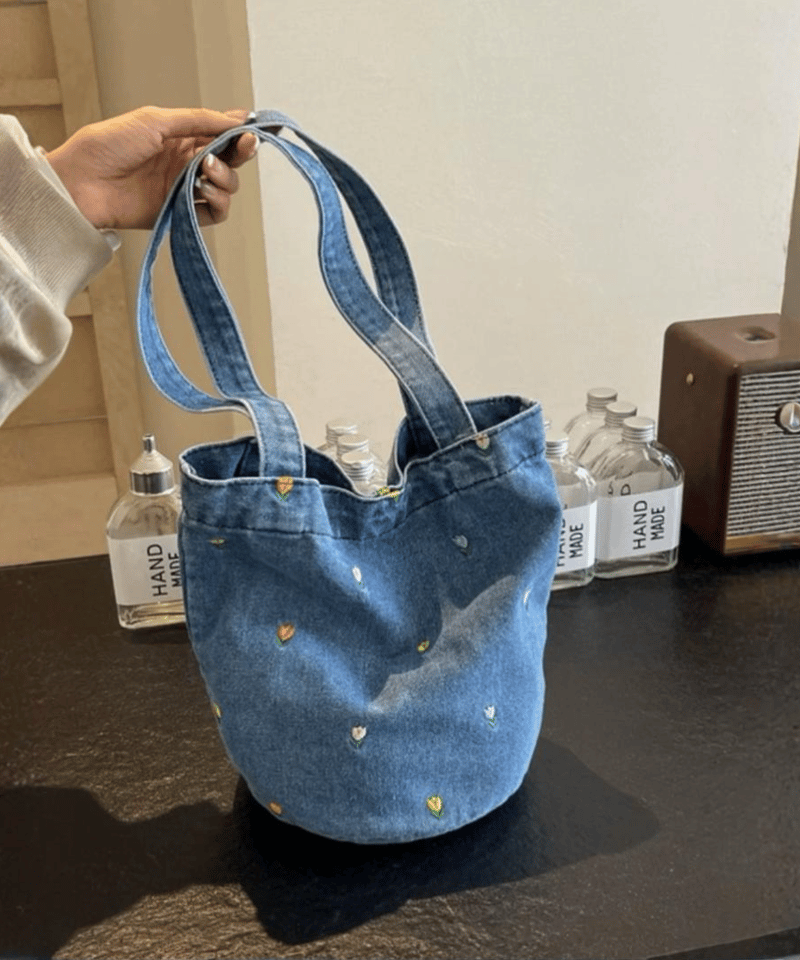 予約販売】フラワー刺繍デニムトートバッグ | KISHIKA