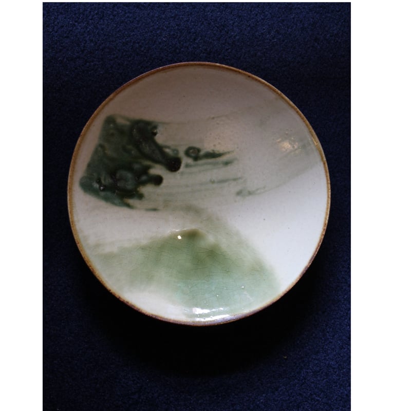 沖縄 大嶺實清さん 緑釉薬 お皿 大嶺工房 やちむん≪送料無料