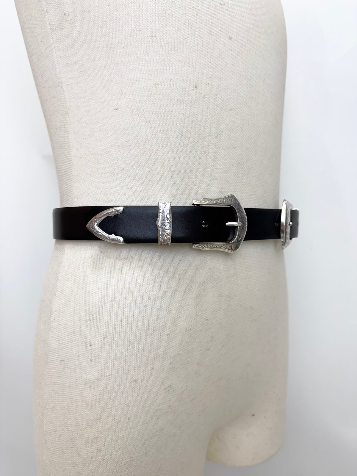 TOGA TOO / Double buckle wide belt | glitter