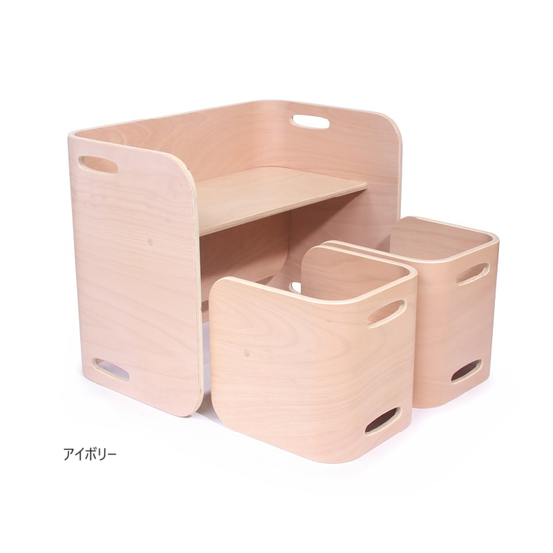 HoppL ホップル コロコロチェア＆デスク 3点セット （NA/IV/BWN