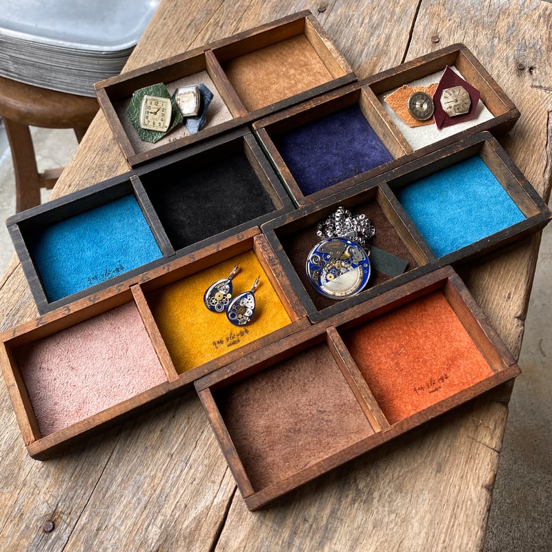 活版印刷の文選箱のアクセサリートレイ 6種【K0928】 | 9時5分の歯車