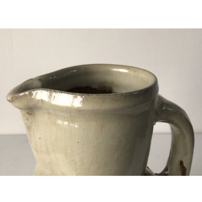 益子焼 村田 元 (ムラタ ゲン)作 把手壺 水差 花器 大きめのピッチャー