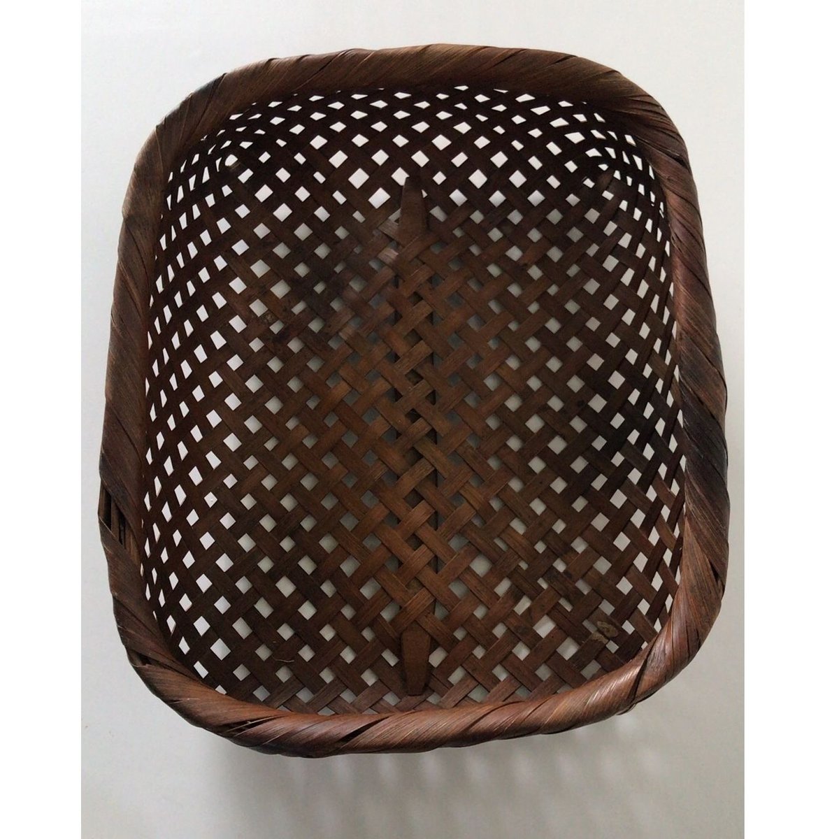 アンティーク 竹かご 頑丈な民藝籠 伝統工芸 手仕事 万能籠 古道具