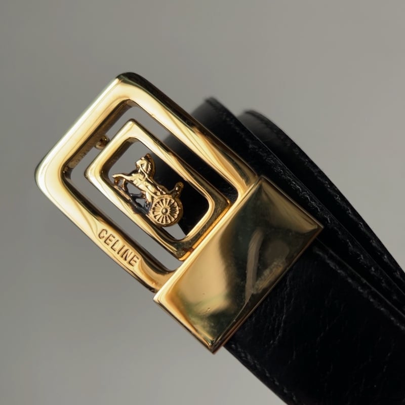 CELINE オールドセリーヌ 馬車金具 バックル レザーベルト