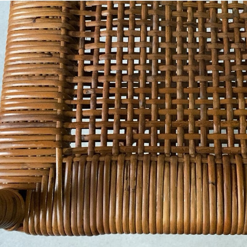 ジャパンヴィンテージ 籐編みのアームチェア 1960年代 シンプル