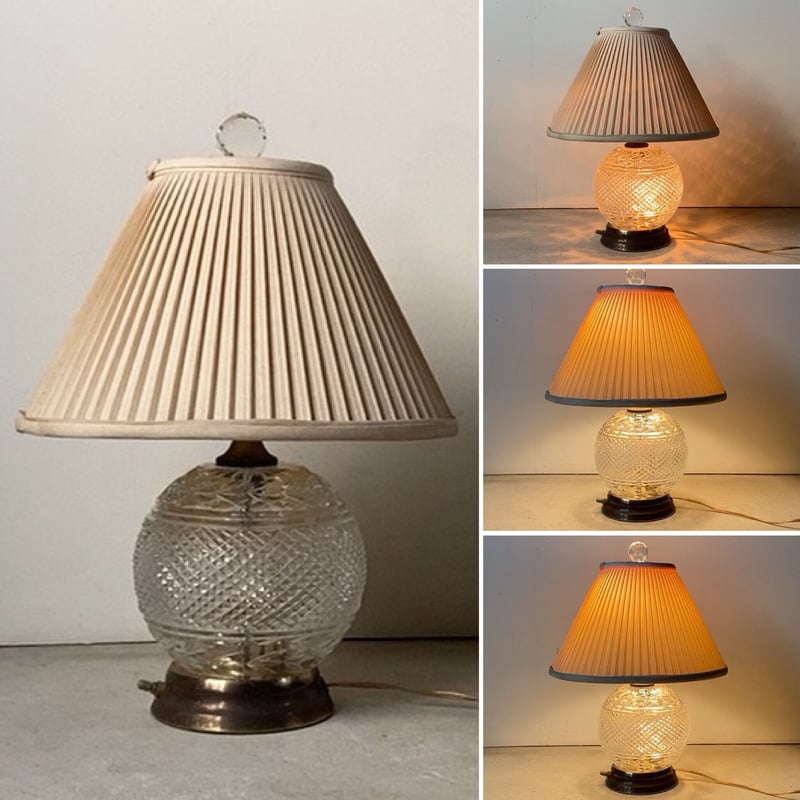 LEVITON レビトン社 アンティーク ランプ 球体ガラス/プリーツシェード