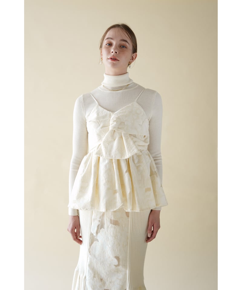 acka jacquard peplum bustier ビスチェキャミ