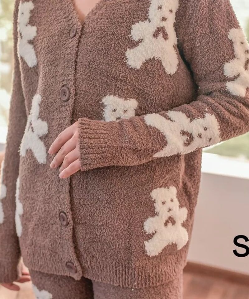 くまちゃんカーディガンルームウェア 3色展開 | celeste