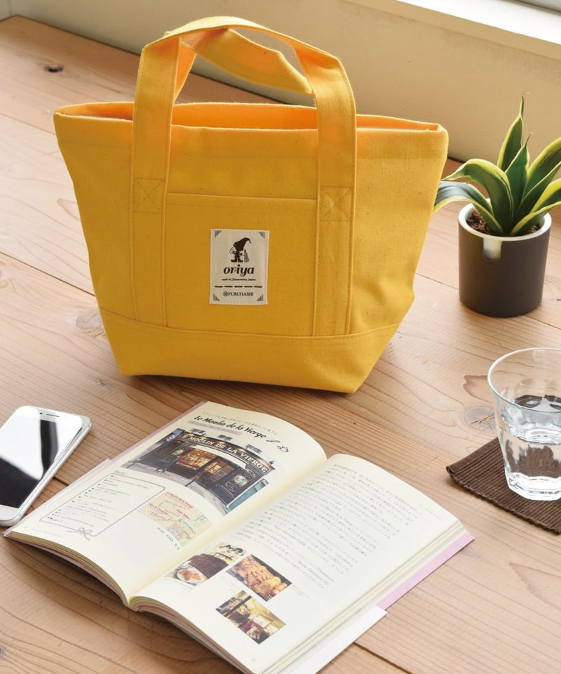 バッグ》oriya 先染めボタニカル・トートバッグ（小）甘夏 | 古橋織布