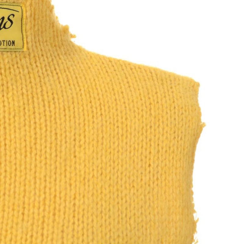 ラフシモンズ RAF SIMONS ニットベスト ウールモヘア イエロー | YOKOAUNTY