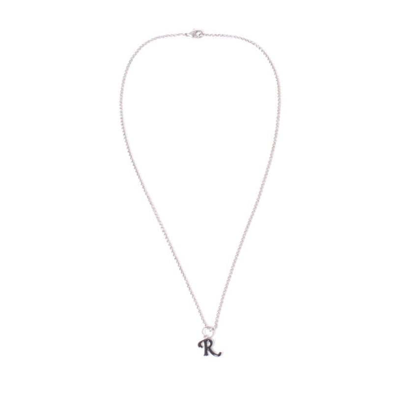 ラフシモンズ RAF SIMONS シンプルアールネックレス ブラス シルバー