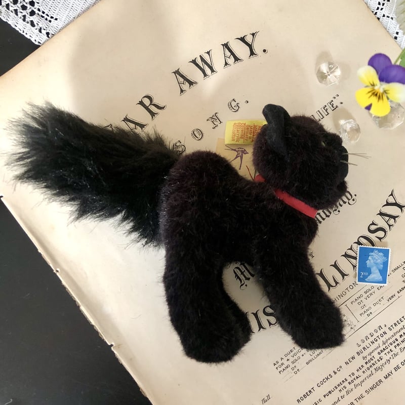 ○ea-2/シュタイフ 黒猫トムキャット | PISKEY -イギリスのふるいもの