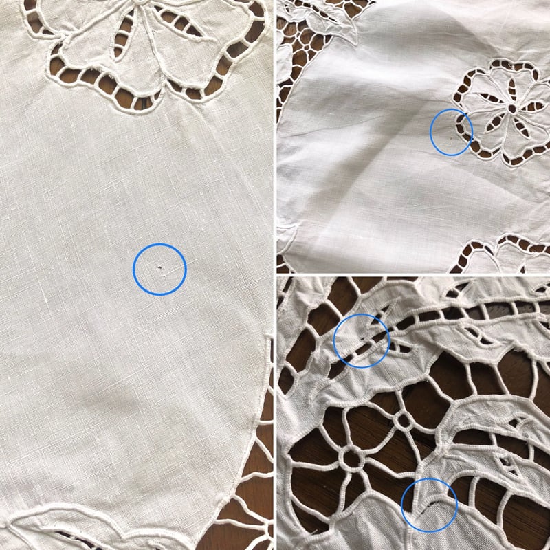 ○l-34/カットワーク刺繍の植物模様のテーブルクロス | PISKEY