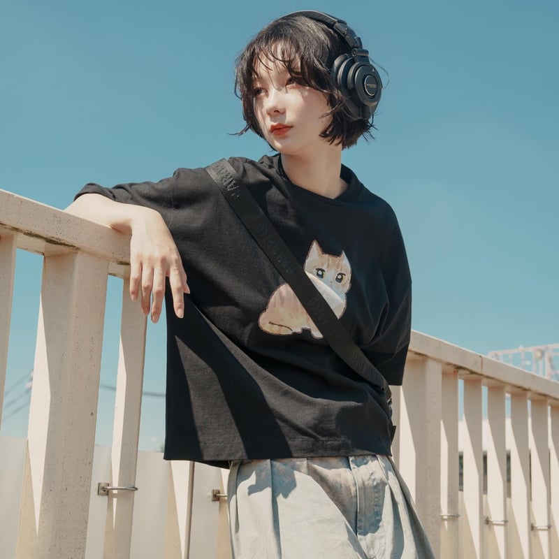 GENTLE CAT TEE（mochiNeko） - ホワイト | harapeco Store