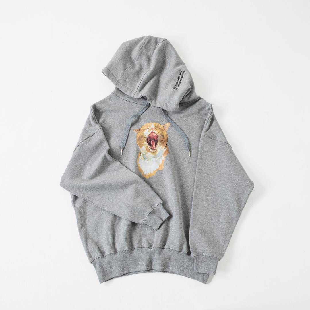 Neko Hoodie(Akubi)-グレー | harapeco Store
