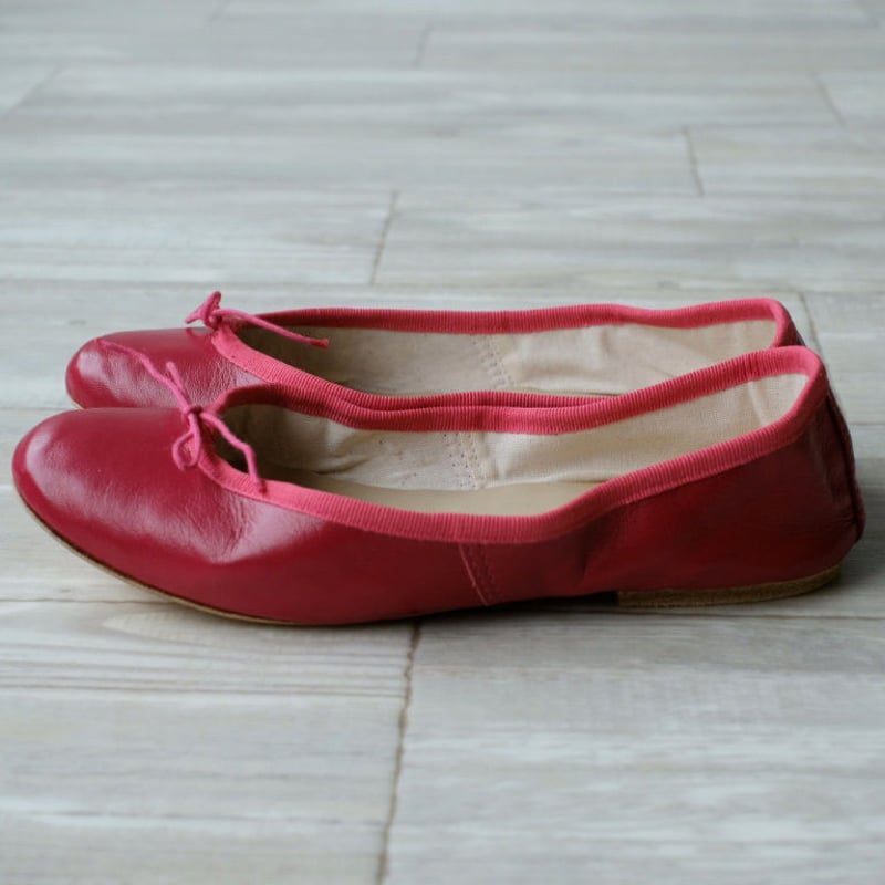 Porselli ポルセリ バレエシューズ ローズピンク ハンドメイド 国内