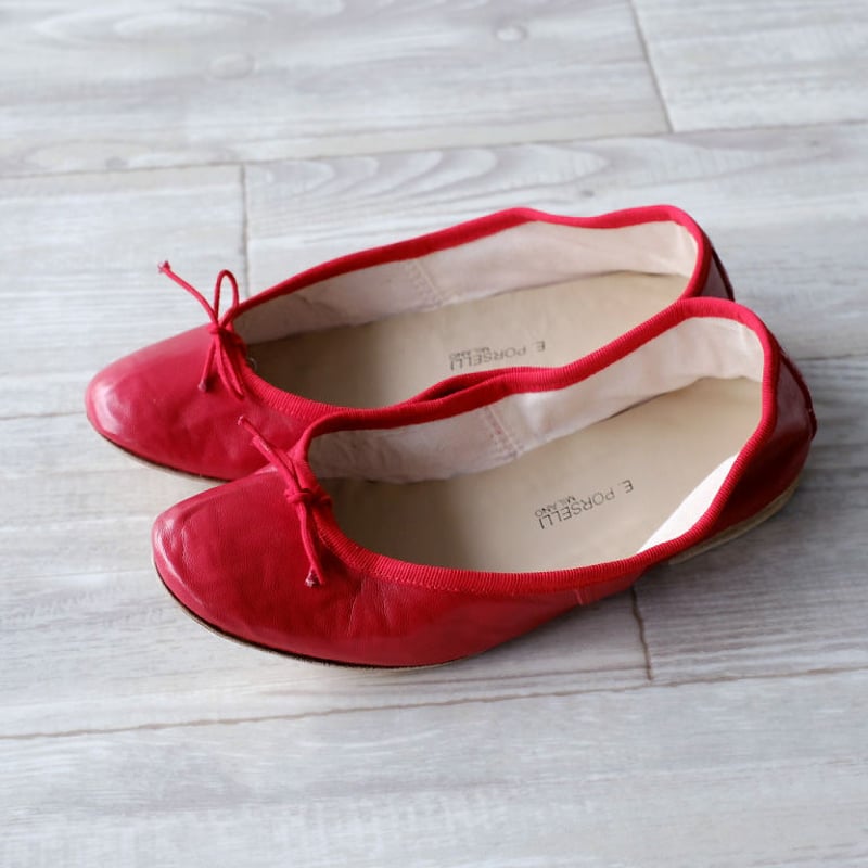 Porselli ポルセリ バレエシューズ レッド ハンドメイド 国内正規品