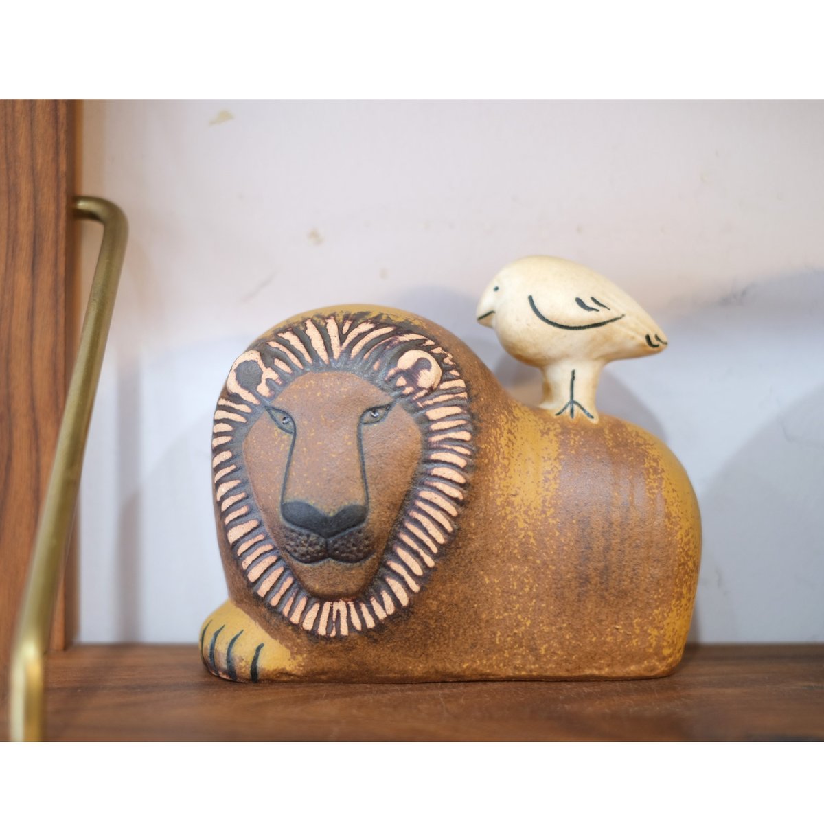 Lisa Larson リサラーソン Lion with bird ライオンと鳥 【公式通販】