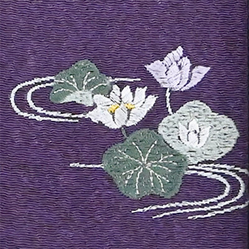 金封ふくさ 丹後ちりめん刺繍のぞき金封ふくさ［化粧箱入り］蓮（紫
