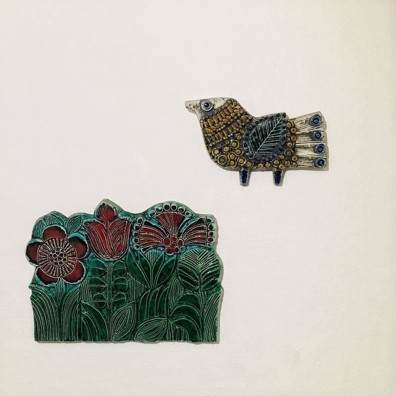 ☆ご予約品☆【Lisa Larson/リサラーソン】 Fågel ／鳥の陶板 《Gusta
