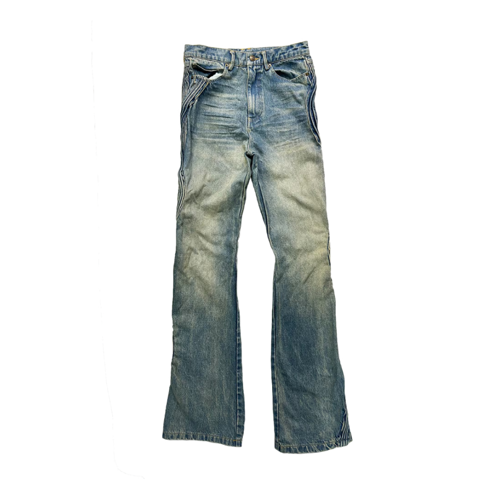 XWORE / WAVED DENIM PANTS / BLUE | PLUG