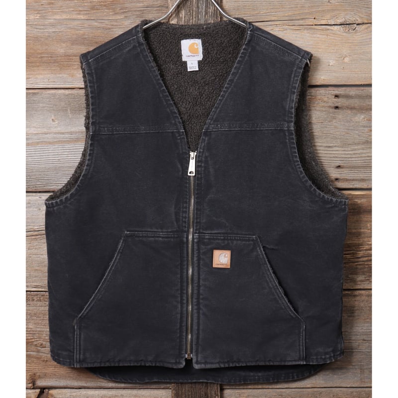 carhartt ダックベスト 黒 ボアライナー Lサイズ カーハート (Y0045
