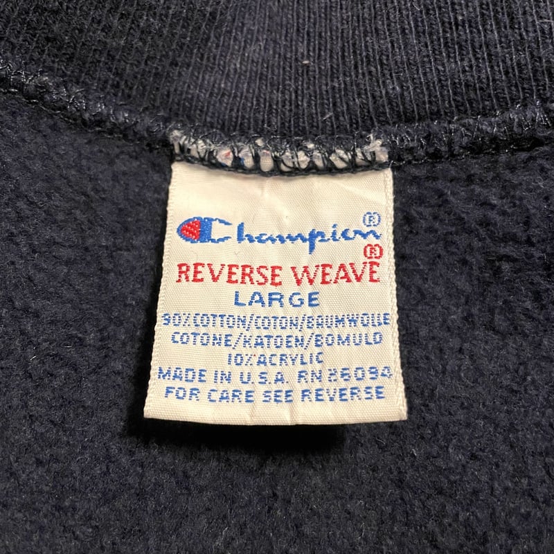 90s Champion リバースウィーブ REVERSE WEAVE USA製 ネイビー 目