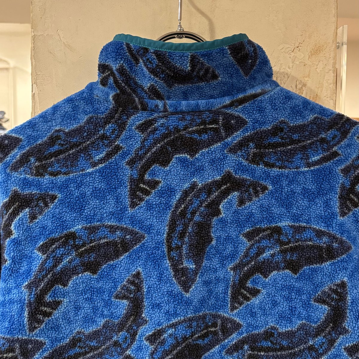 patagonia シンチラスナップT パタゴニア ハーフボタン 魚柄 Size M