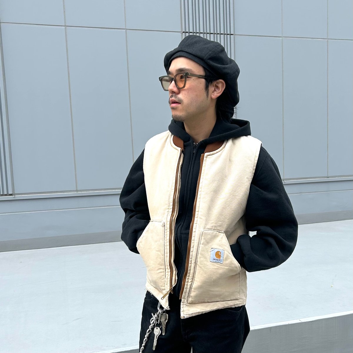 carhartt ダックベスト カーハート ブラウン フェード 雰囲気系 (S3790