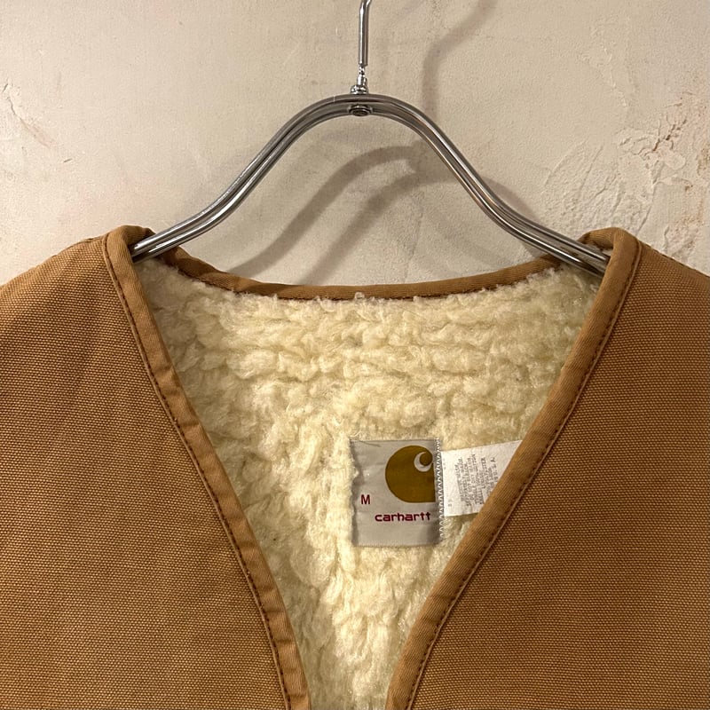 70s carhartt ダックベスト カーハート ブラウン ボアライナー Size M