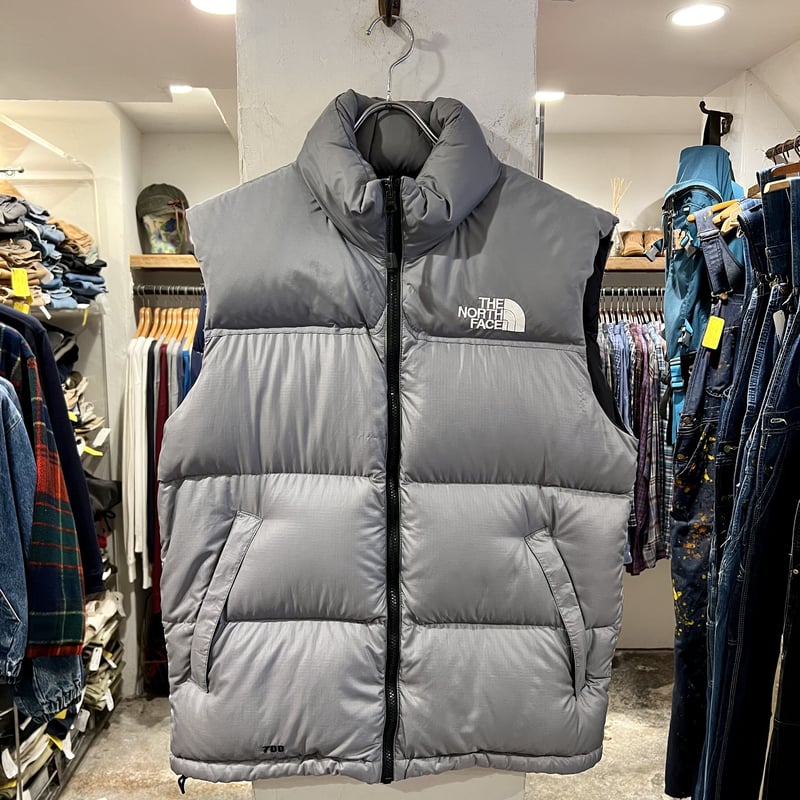 THE NORTH FACE ヌプシダウンベスト ノースフェイス グレー フード付き