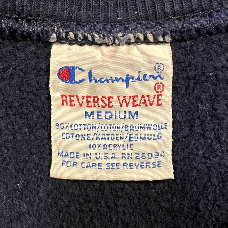 90s Champion リバースウィーブ reverse weave 目あり ネイビー US