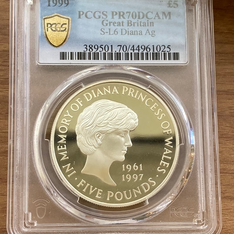 TopPop・最高評価のPCGS鑑定PR70!!】 1999年 ダイアナ妃追悼祈念 5