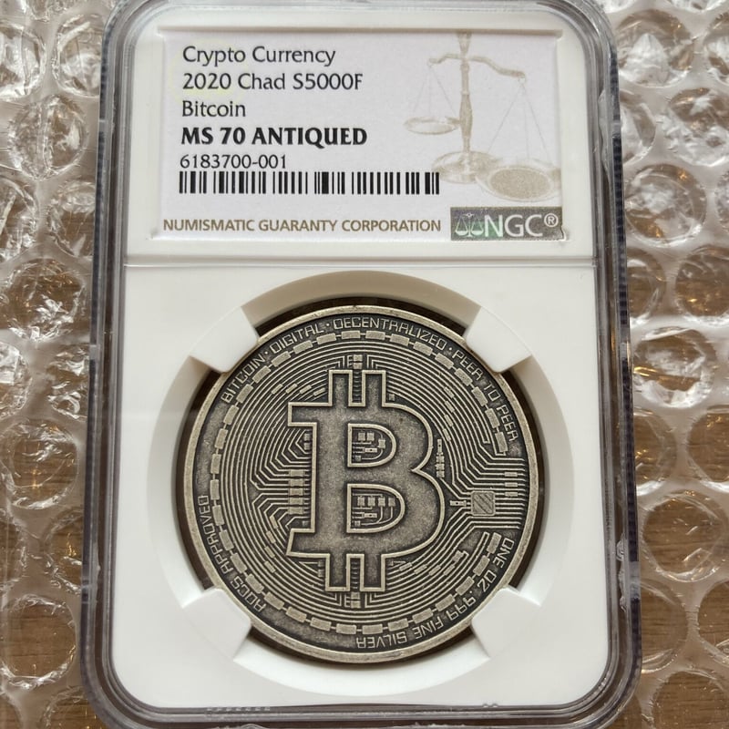 NGC鑑定・MS70】 ビットコイン モチーフ チャド共和国 CFAフラン